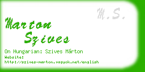 marton szives business card