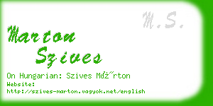 marton szives business card